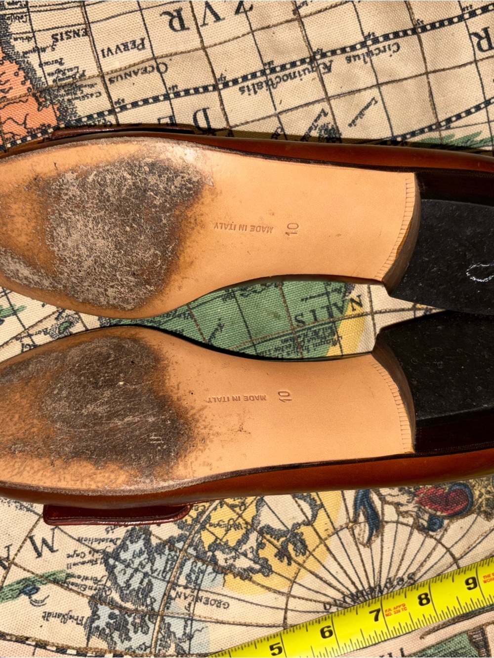 Salvatore Ferragamo Cognac Brown Leather Quilted Suede Loafers - Picture 5 of 5